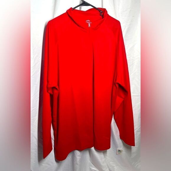 NEW! Men’s 2XL Red Long Sleeve Pullover Zipper Vneck NWT Moisture wickin… - Picture 1 of 3